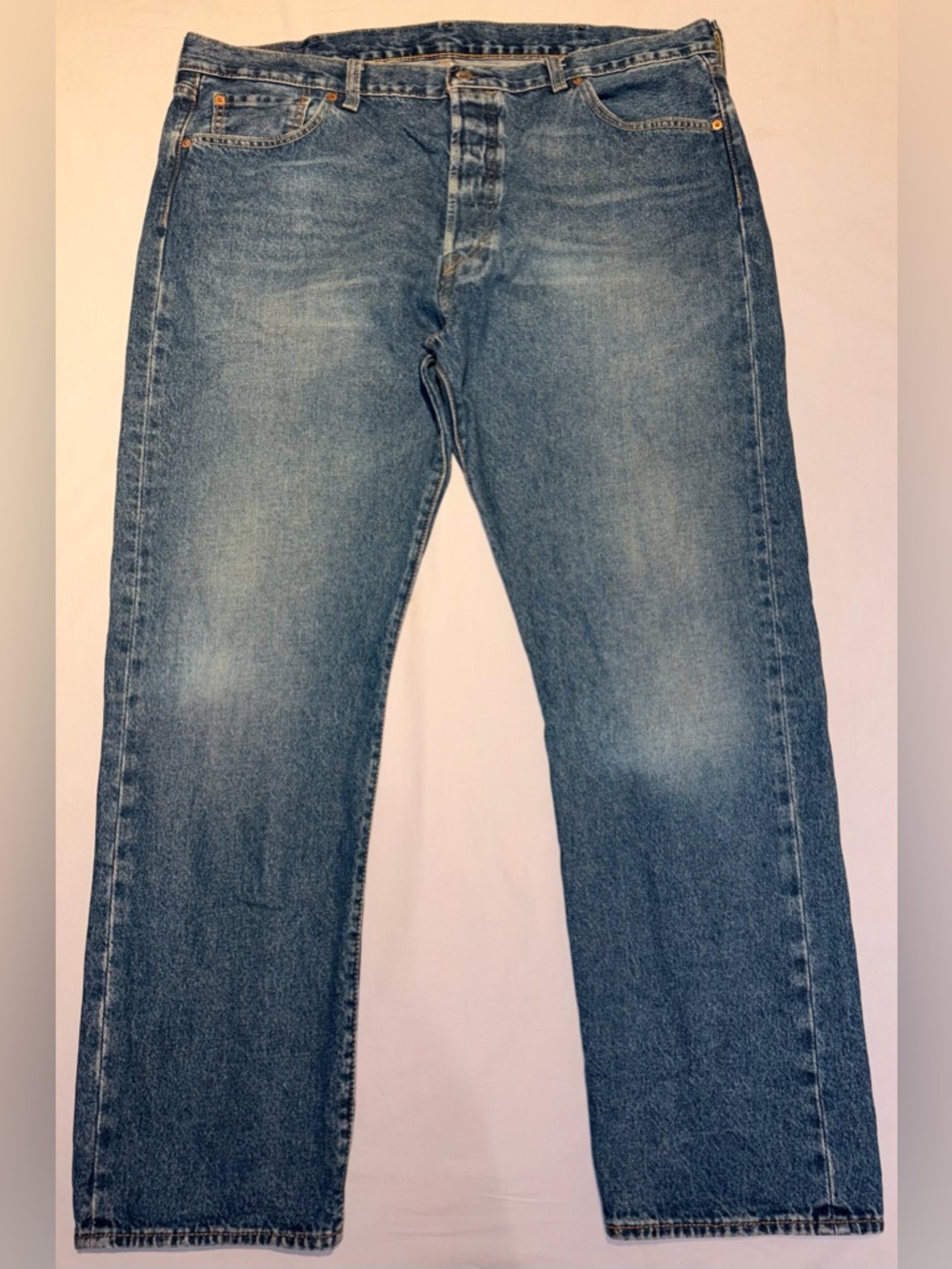 Levi's Men’s Premium Big “E” 501 Button Fly Original Fit Blue Jeans W42 L32